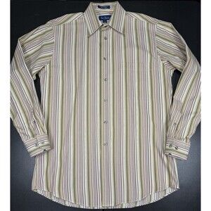 Paul Fredrick Multi Color Long Sleeve Trim Fit Cotton Sport Shirt Medium